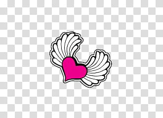 Kawaii Stickers pt, heart and angels wings illustration transparent background PNG clipart