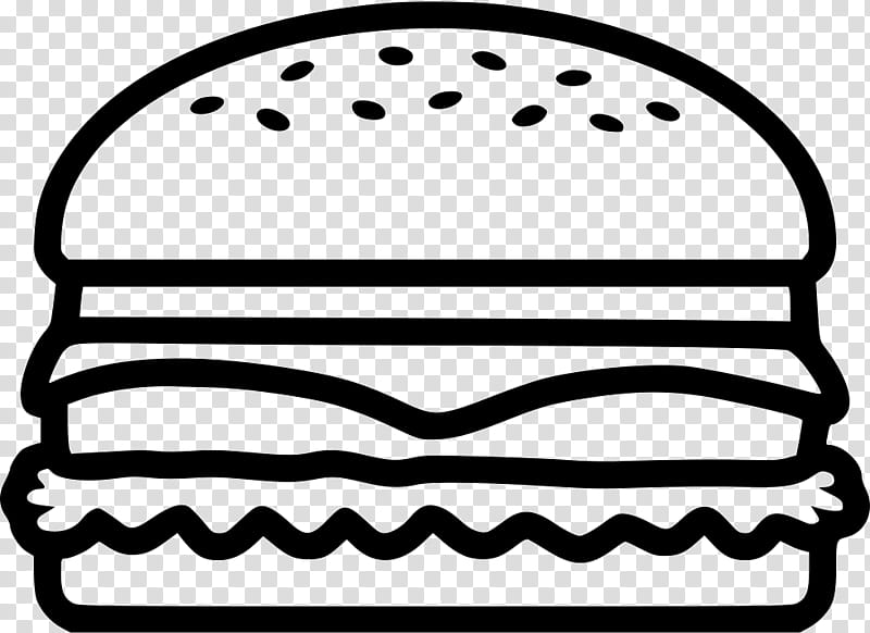 Hamburger, Cheeseburger, Barbecue, Patty, Fast Food Restaurant, Sandwich, White, Black And White transparent background PNG clipart