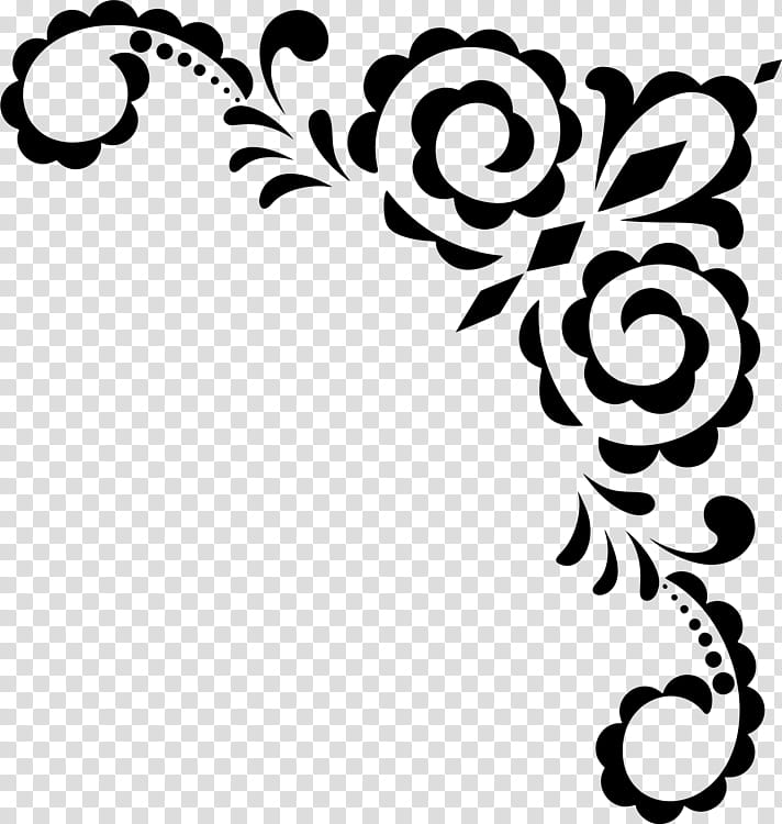Floral Decorative, Decorative Corners, Stencil Designs, Floral Ornament Cdrom And Book, Drawing, Leaf, Blackandwhite, Floral Design transparent background PNG clipart