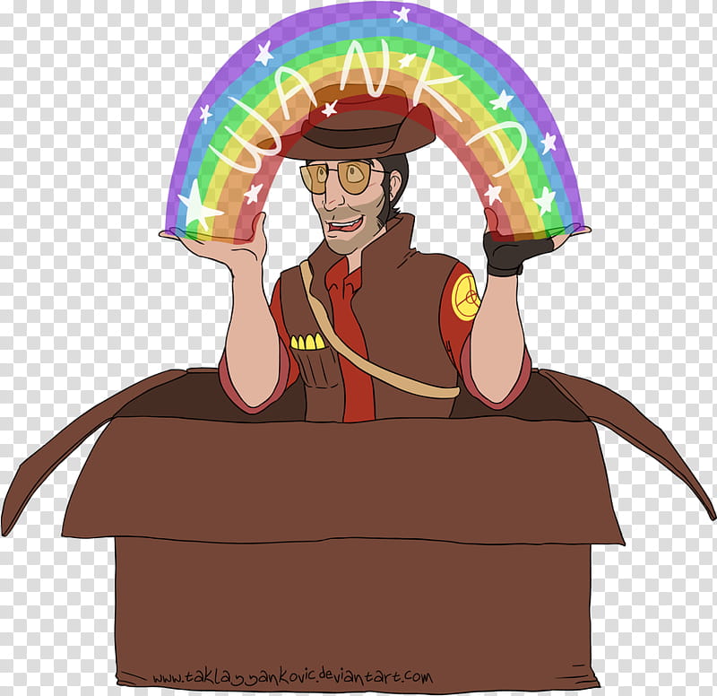 TF, Wanka, man on brown box character illustration transparent background PNG clipart