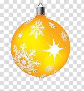 Christmas, yellow and white bauble transparent background PNG clipart