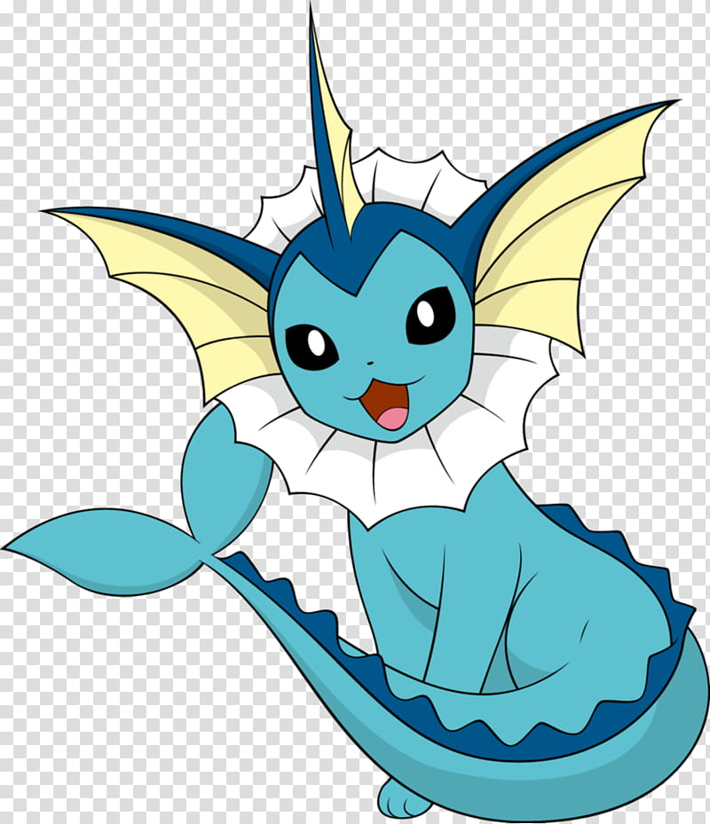 Eeveelution Vaporeon, blue Pokemon character transparent background PNG clipart
