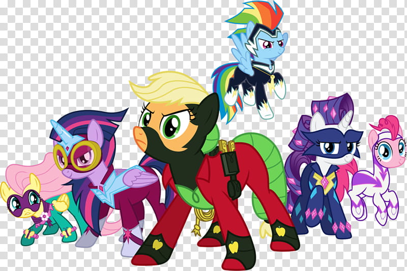 The Power Ponies, My Little Pony unicorn characters transparent background PNG clipart