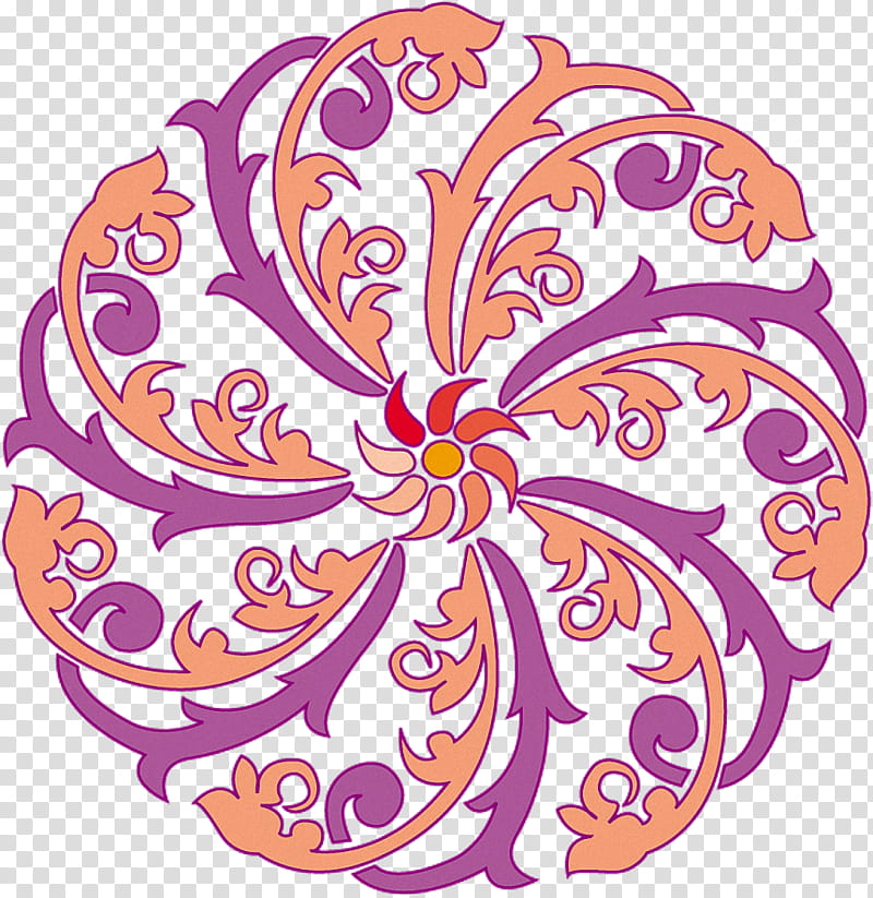 Floral Circle, Ornament, Logo, Art Nouveau, Purple, Violet, Pink, Magenta transparent background PNG clipart