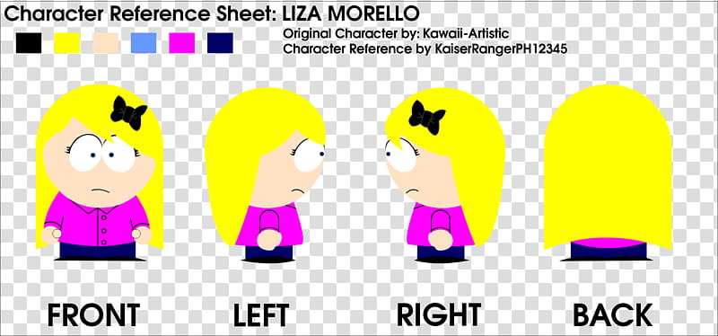 Character Reference Sheet Liza Morello transparent background PNG clipart