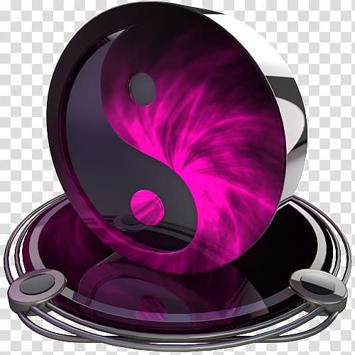 chrome and pink set, ying yang pink icon transparent background PNG clipart