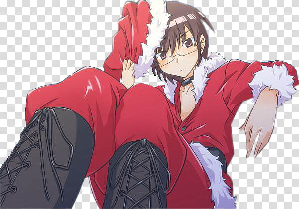 Keima Katsuragi, male anime character wearing santa costume transparent background PNG clipart