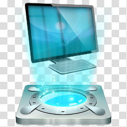 Hologram Dock icons v  , My computer, white and black electronic device transparent background PNG clipart