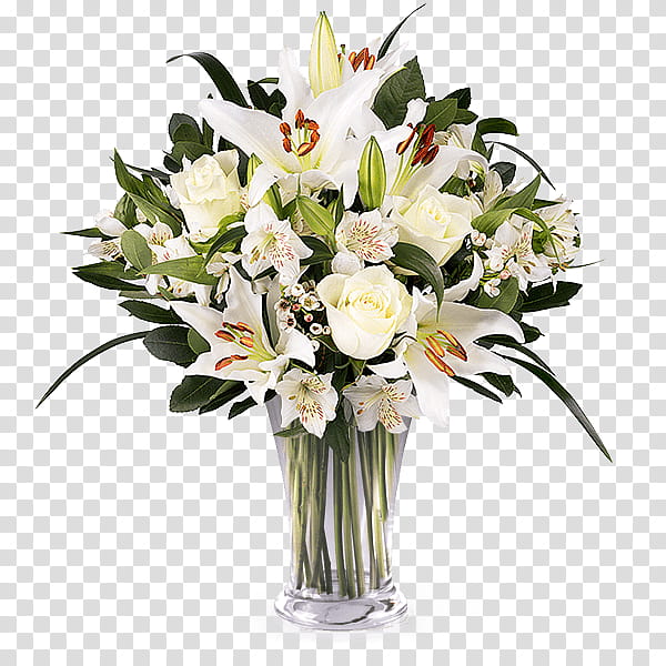 White Lily Flower, Rose, Flower Bouquet, Flower Delivery, Vase, Pink, Cut Flowers, Gift transparent background PNG clipart