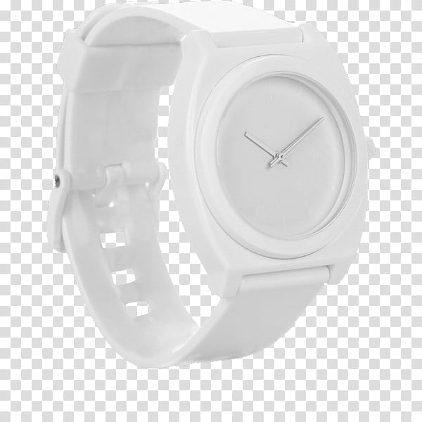 AESTHETIC, round white analog watch with rubber strap transparent background PNG clipart