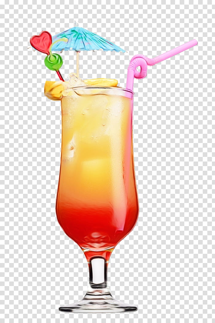 drink cocktail garnish hurricane juice alcoholic beverage, Watercolor, Paint, Wet Ink, Nonalcoholic Beverage, Rum Swizzle, Bay Breeze transparent background PNG clipart