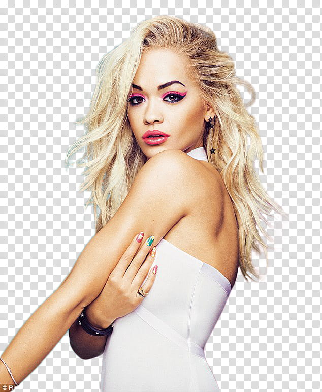 Rita Ora , woman in white tube dress transparent background PNG clipart
