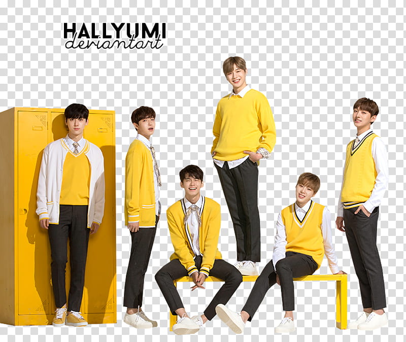 WANNA ONE, men's yellow vest transparent background PNG clipart