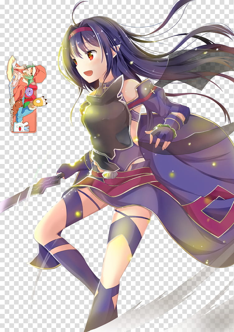 Yuuki Konno (Sword Art Online II), Render, female game character transparent background PNG clipart