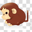 Chinese Zodiac icon set, monkey, brown monkey transparent background PNG clipart