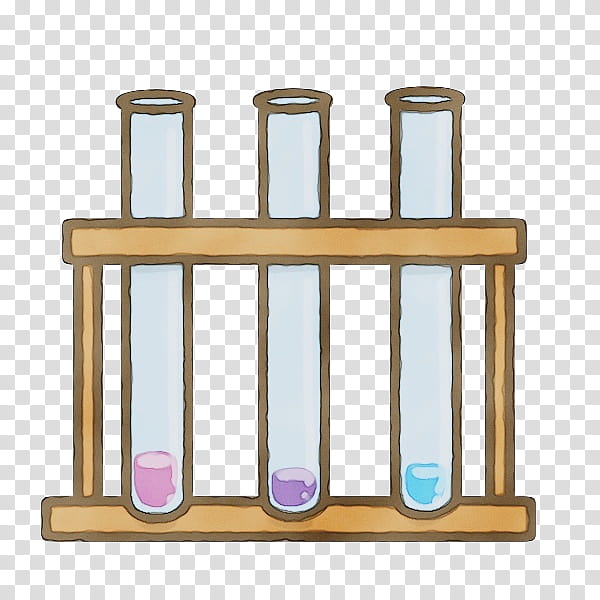 test tube shelf furniture table laboratory equipment, Watercolor, Paint, Wet Ink, Wood, Glass transparent background PNG clipart