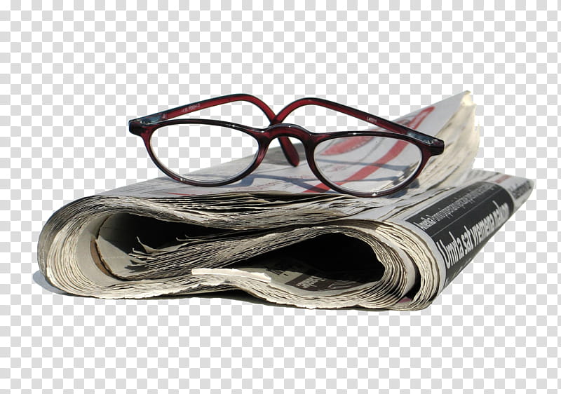 , eyeglasses on newspaper transparent background PNG clipart