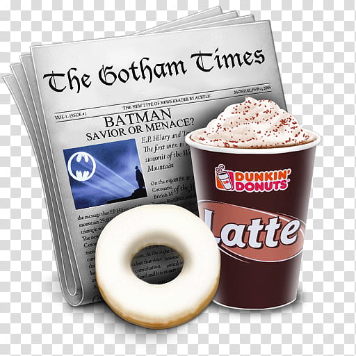 Dunkin Donuts Latte and newspaper transparent background PNG clipart