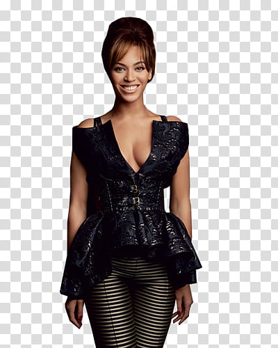 Beyonce, smiling Beyonce Knowles in black dress transparent background PNG clipart