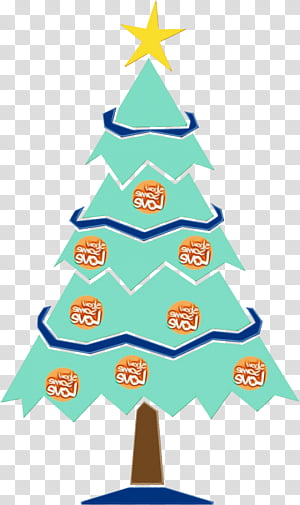 Christmas tree, Watercolor, Paint, Wet Ink, Oregon Pine, Colorado Spruce, Christmas Decoration, Holiday Ornament transparent background PNG clipart thumbnail
