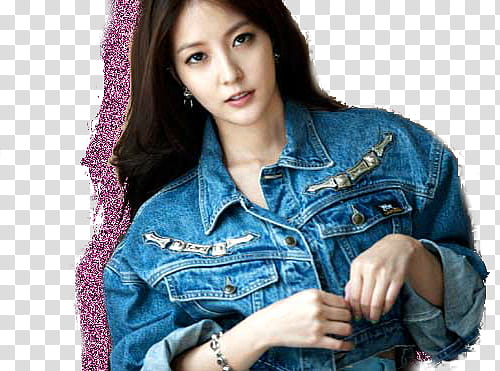 BoA Only One Glitter Silhouette Edit, women's blue denimjacket transparent background PNG clipart