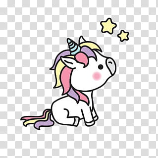 Unicorn Stickers, white and multicolored unicorn transparent background ...