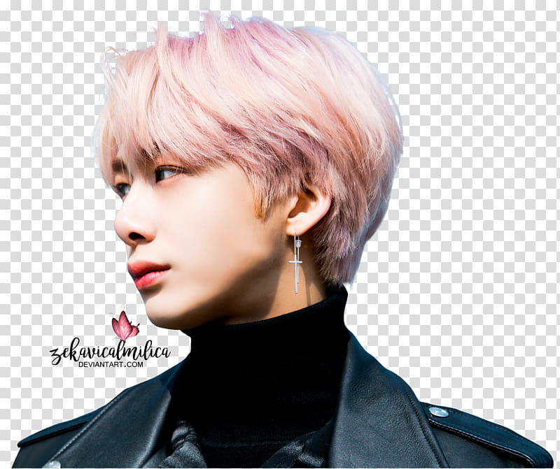 Monsta X Hyungwon Jealousy x Naver, man wearing black leather jacket transparent background PNG clipart