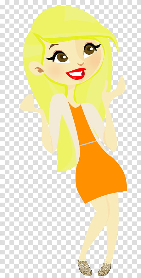 Nena Mercedes Lambre, girl in white and orange dress illustration transparent background PNG clipart