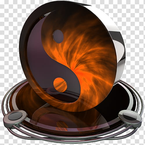 chrome and orange icons, ying yang orange transparent background PNG clipart