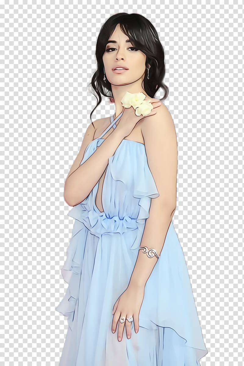 Watercolor, Paint, Wet Ink, Cocktail Dress, Shoot, Gown, Fashion, Model transparent background PNG clipart