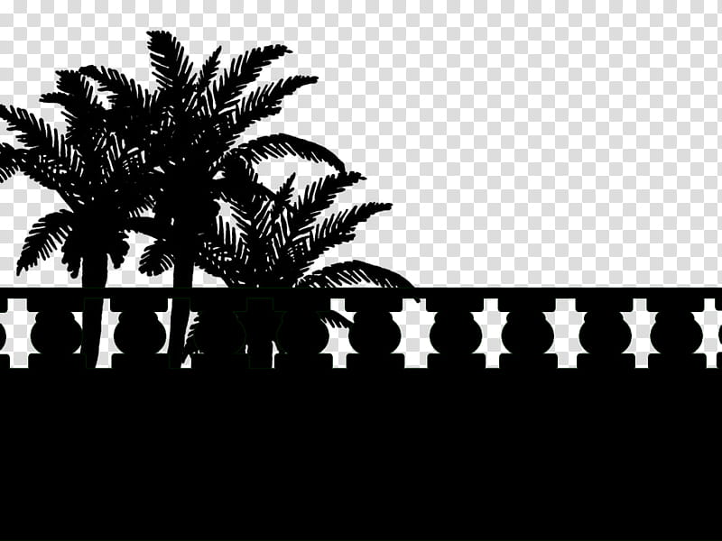 Premade Background Balcony Silhouette Palm Trees, silhouette of trees on balcony transparent background PNG clipart