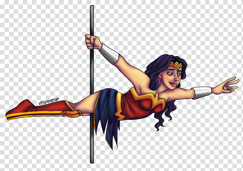Wonder Woman in pole dance Commission transparent background PNG clipart