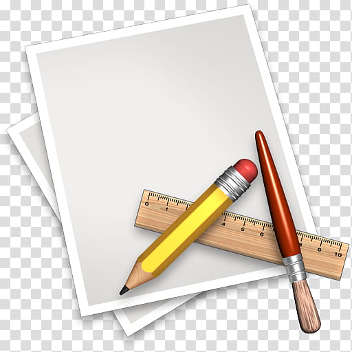 Temas negros mac, pencil, ruler, and paint brush artwork transparent background PNG clipart