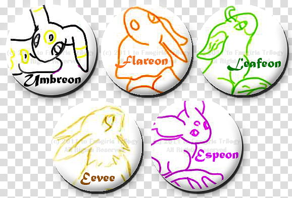 Simplistic Eeveelution Buttons transparent background PNG clipart