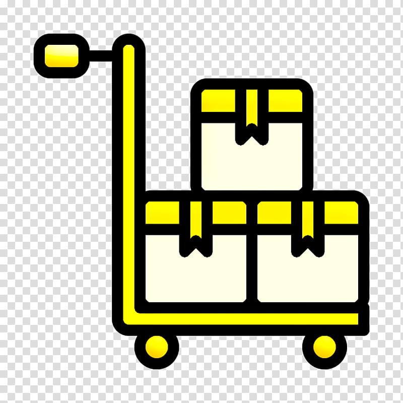 Logistic icon Box icon Cart icon, Yellow, Line, Vehicle, Rolling transparent background PNG clipart