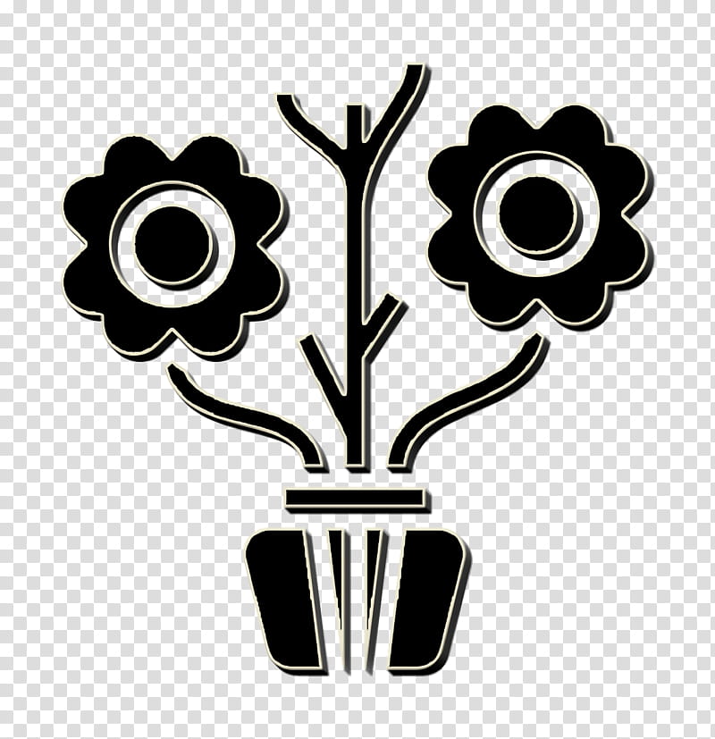 Spa Element icon Aromatic icon Flower icon, Plant, Symbol, Blackandwhite, Vase, Logo transparent background PNG clipart