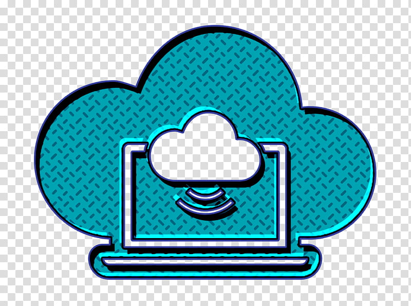 cloud icon cloud computing icon communicate icon, Connect Icon, Connecting Icon, Laptop Icon, Network Icon, Turquoise, Symbol transparent background PNG clipart