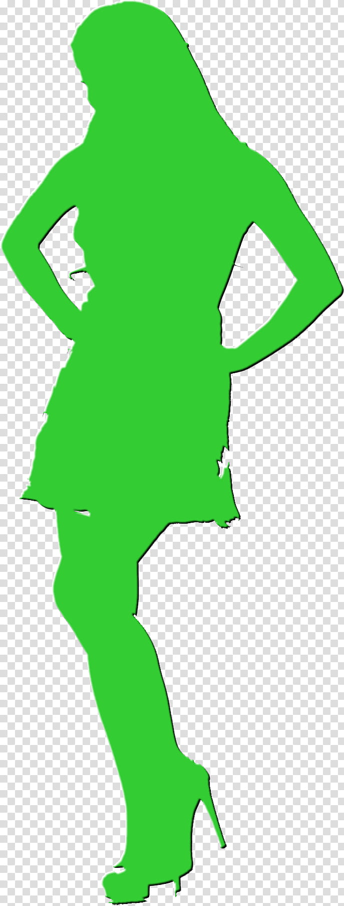 Ariana Grande, green silhouette of woman standing with hands on her waist transparent background PNG clipart