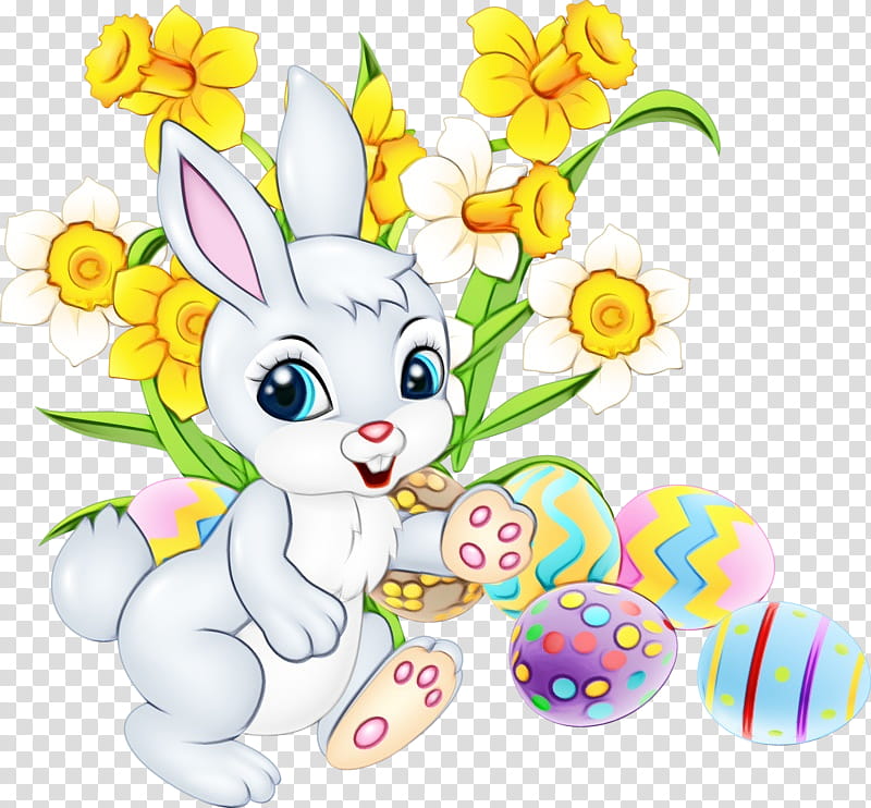 Easter bunny, Watercolor, Paint, Wet Ink, Cartoon, Animal Figure, Easter Egg, Easter transparent background PNG clipart