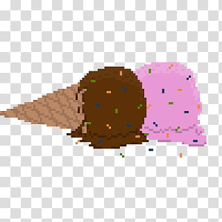 Pixel, Strawberry and chocolate ice cream in cone illustration transparent background PNG clipart