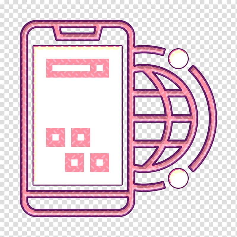 Earth grid icon Programming icon Smartphone icon, Line transparent background PNG clipart