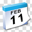 WinXP ICal, February  calendar raster art transparent background PNG clipart