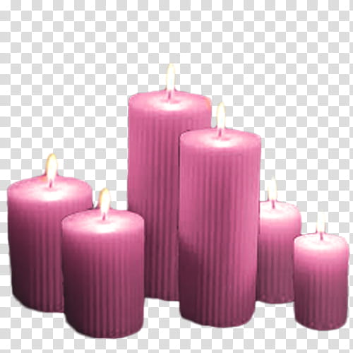 Velas Estilo Vintage, six pink pillar candles transparent background PNG clipart