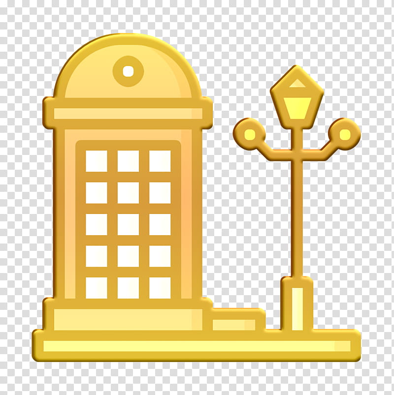 and icon architecture icon booth icon, Box Icon, City Icon, Phone Icon, Telephone Icon, Yellow transparent background PNG clipart