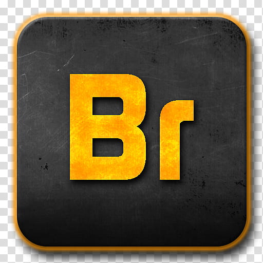 Orange Phoenix Icon , Bridge, square yellow and black Br icon transparent background PNG clipart