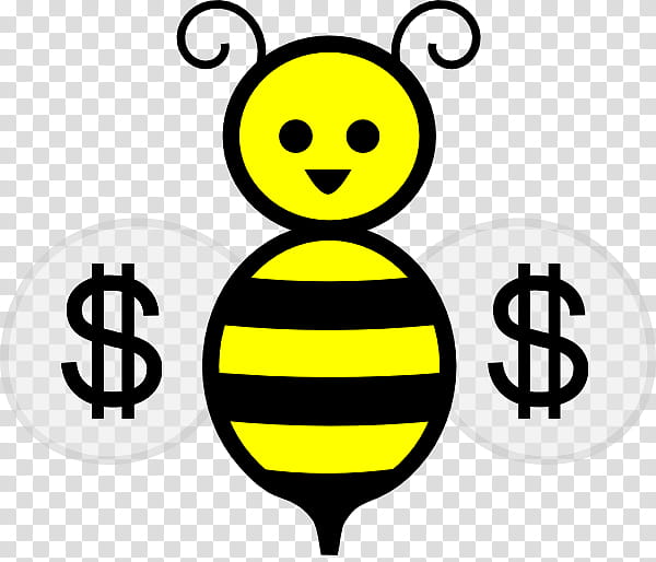 Text Balloon, Bee, Honey Bee, Insect, Economy, Money, Smiley, Cartoon transparent background PNG clipart