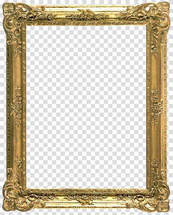 Frames, rectangular gold frame transparent background PNG clipart