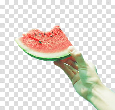 , person holding sliced watermelon transparent background PNG clipart