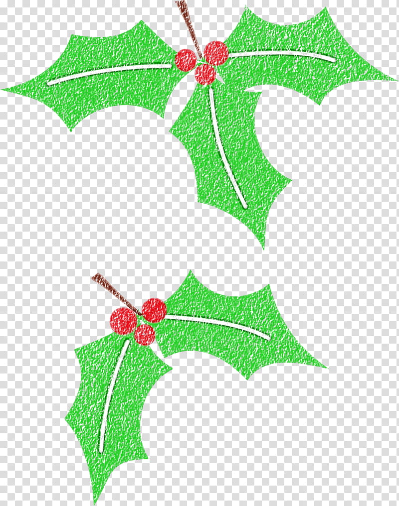 Christmas Tree Watercolor, Paint, Wet Ink, Aquifoliales, Plant Stem, Twig, Christmas Ornament, Leaf transparent background PNG clipart
