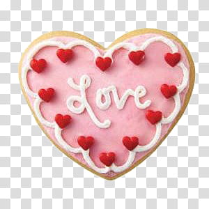 Be my love KIT, pink icing heart-shaped cake transparent background PNG clipart